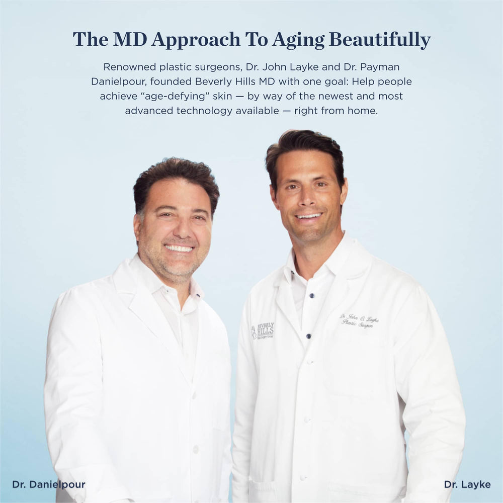 Beverly Hills MD Lift & Firm packaging with jar signaling premium anti-aging care