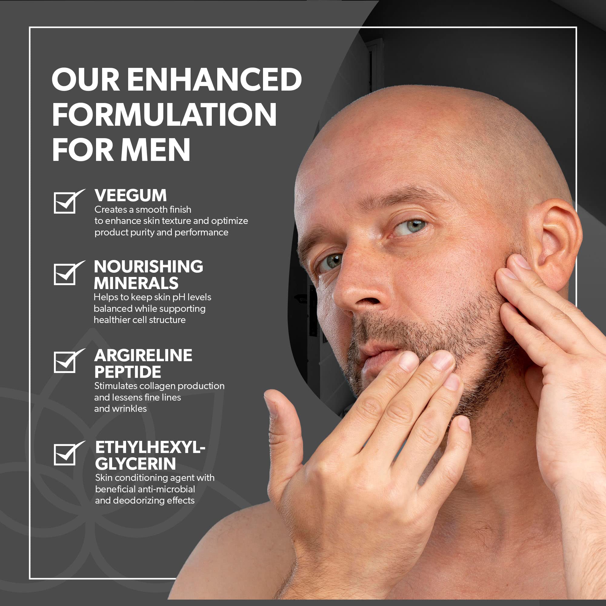 Beverly Hills Mens Routine shot shows easy daily application.