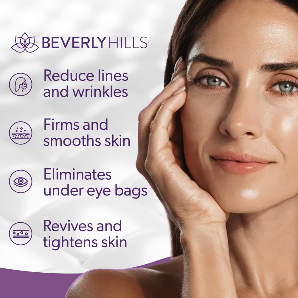 BEVERLY HILLS V-LIFT fast-absorption-application demonstrates rapid settling under makeup.