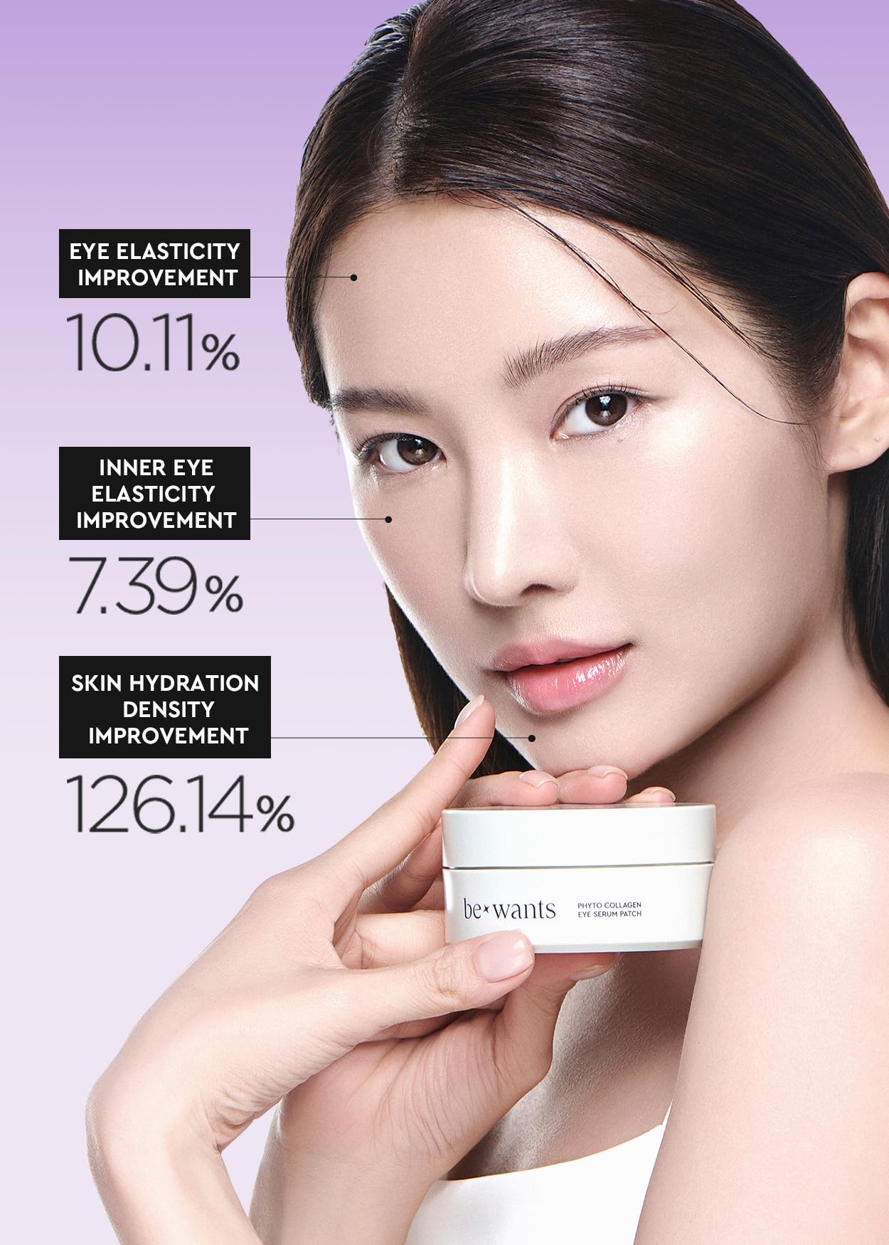 BE+WANTS cooling under-eye patches provide instant refreshment for fatigued eyes