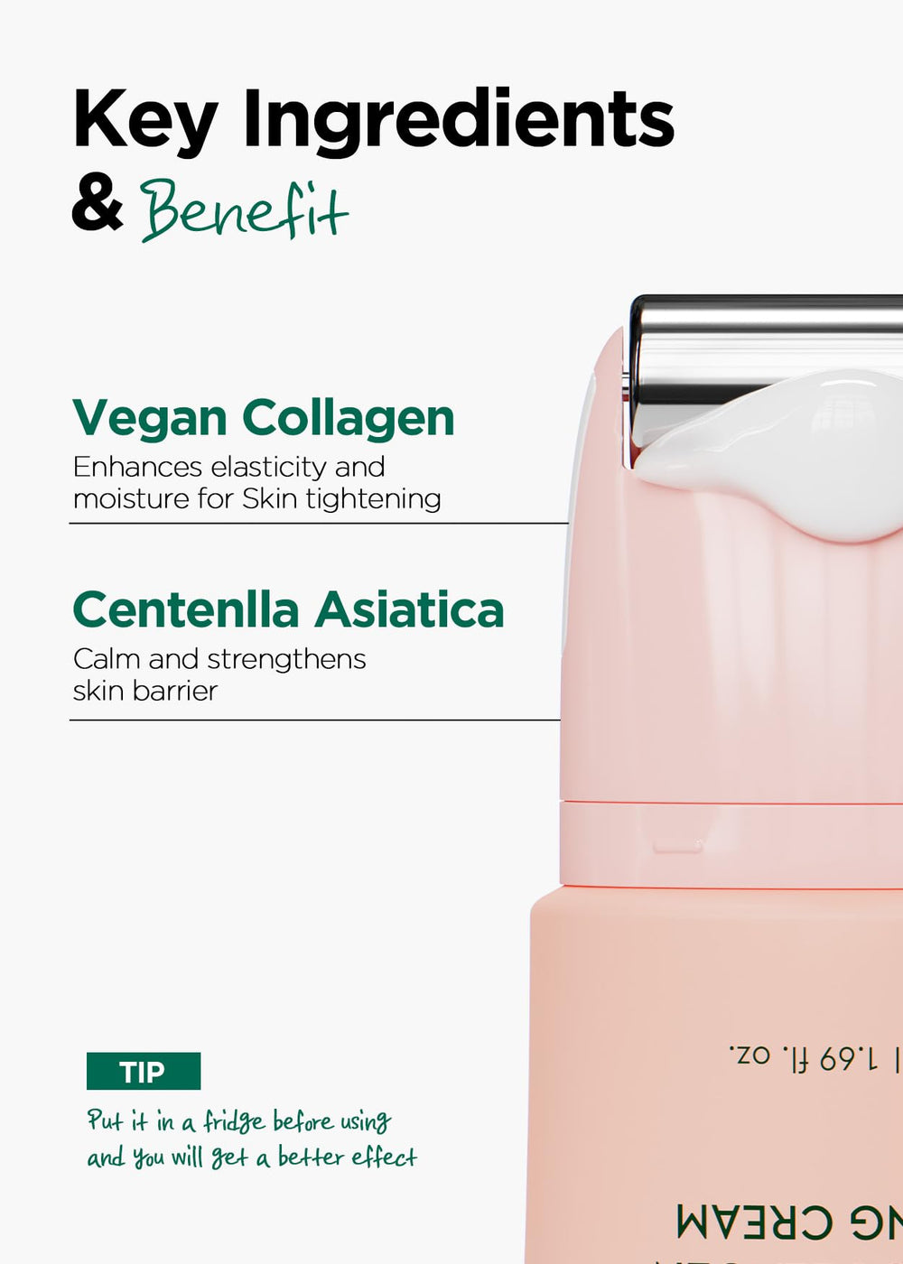 BE+WANTS Bewants gua sha neck cream roller tube closeup highlights silky texture for hydration