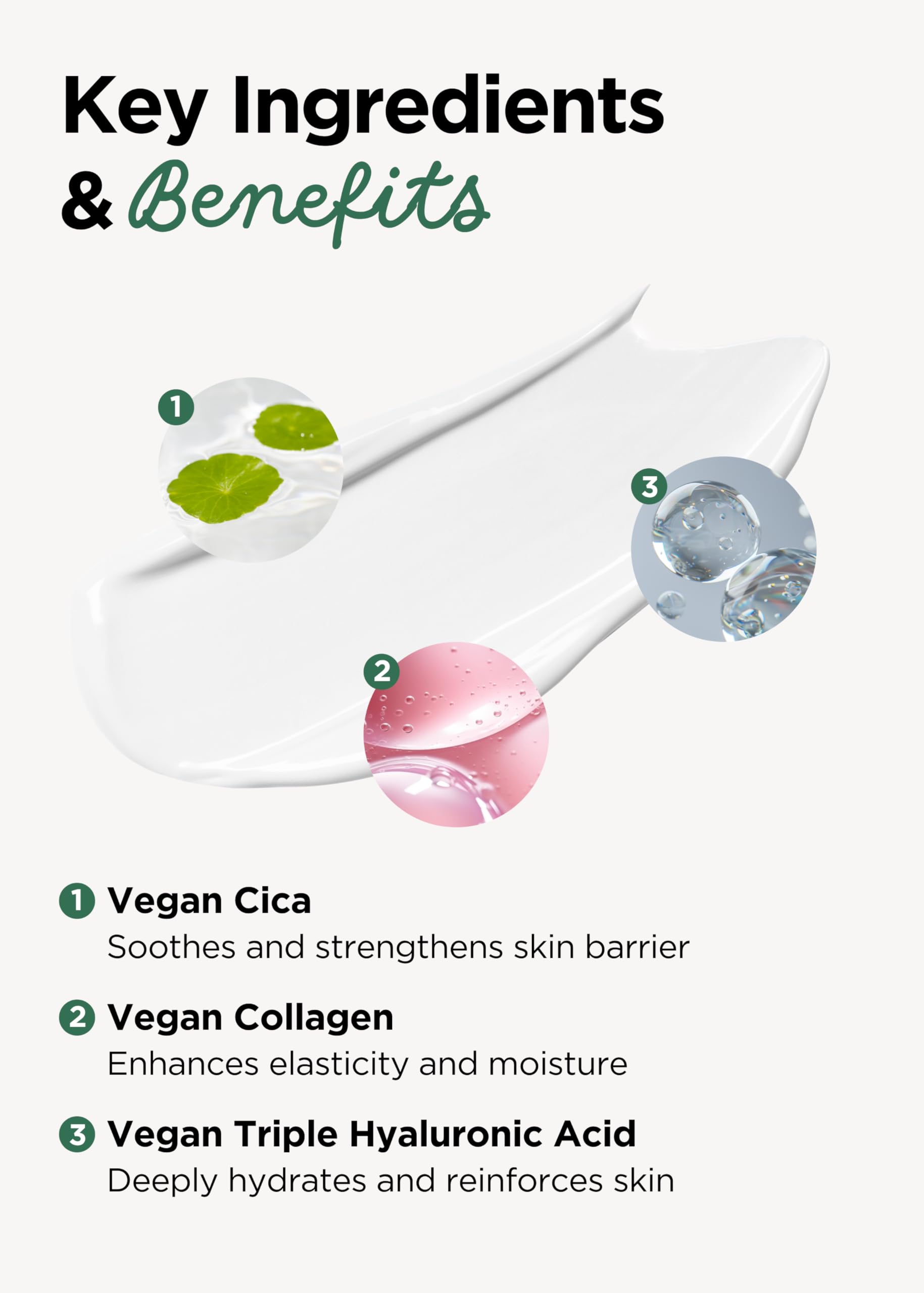 BE+WANTS neck cream texture displays a lightweight, non-sticky finish for easy layering.