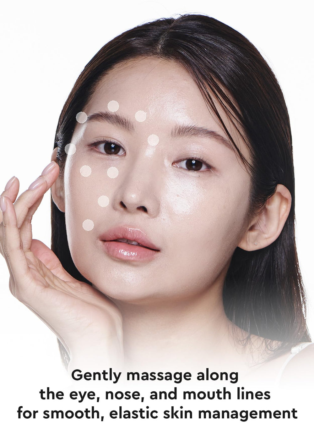 BE+WANTS Bewants under eye cream Korean skincare ritual image invites calm, refreshing massage.