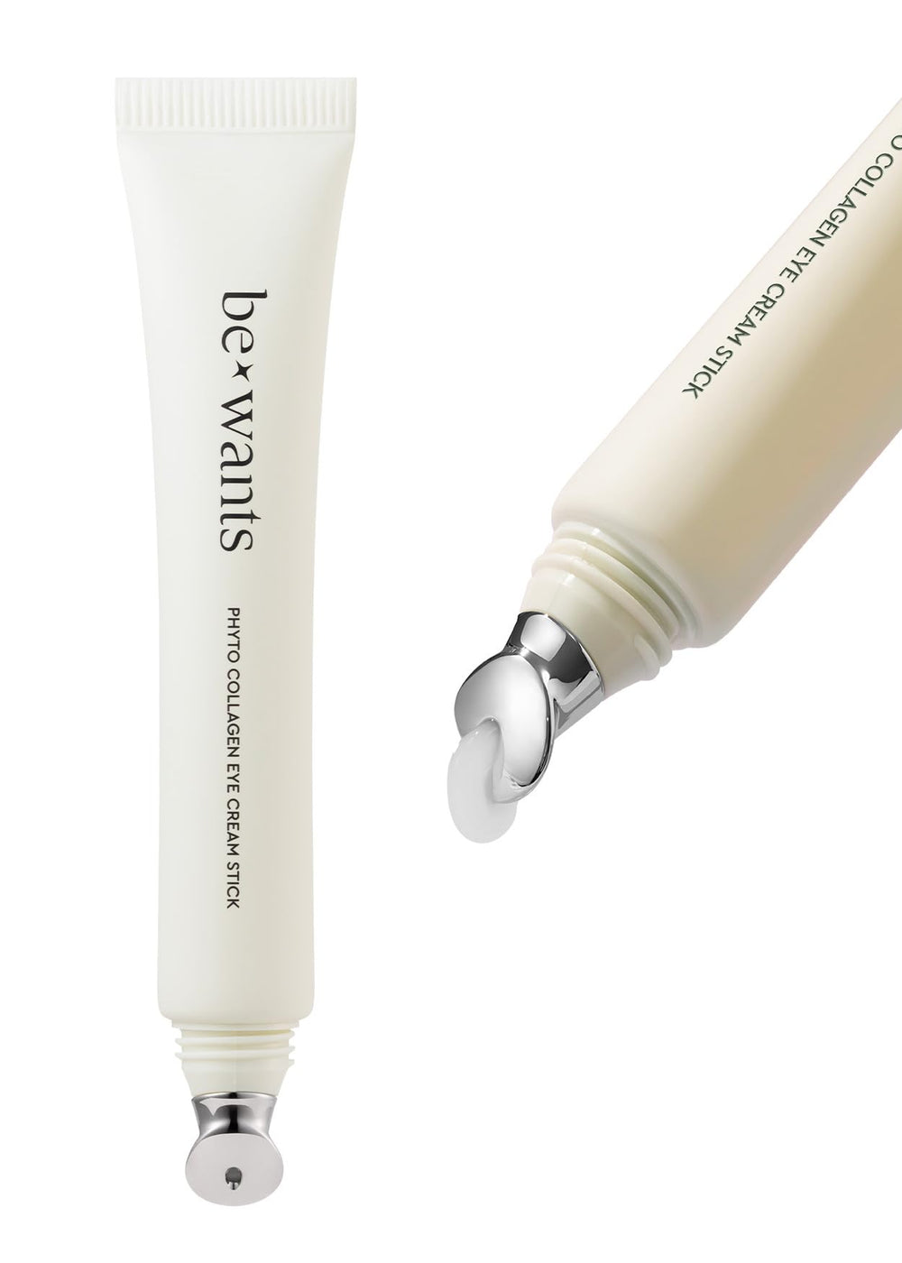 BE+WANTS Bewants under eye cream with metal tip enables hands-free application and absorption.