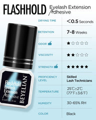 BEYELIAN Glue dispense drop demonstrates quick flow for fast lash sets.