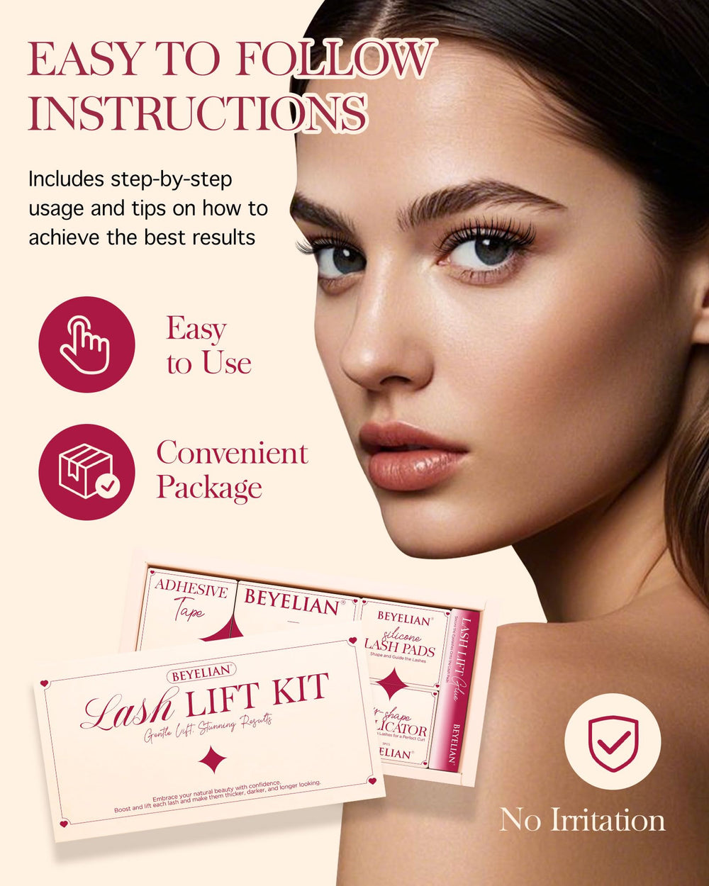 BEYELIAN Lash Lift Kit 4-6 weeks wear overview for long-lasting curl.