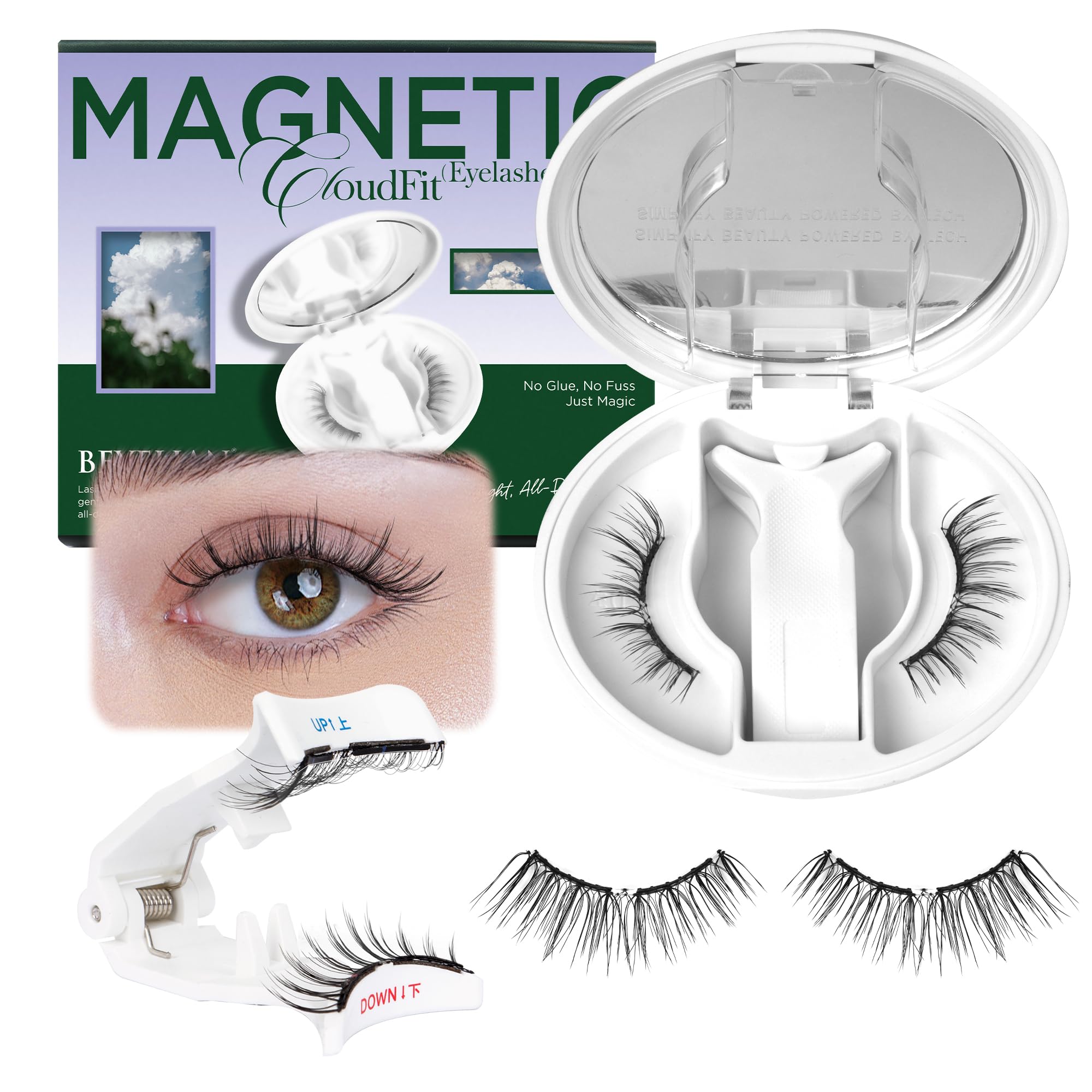 BEYELIAN portable magnetic eyelashes with applicator for instant glam without glue