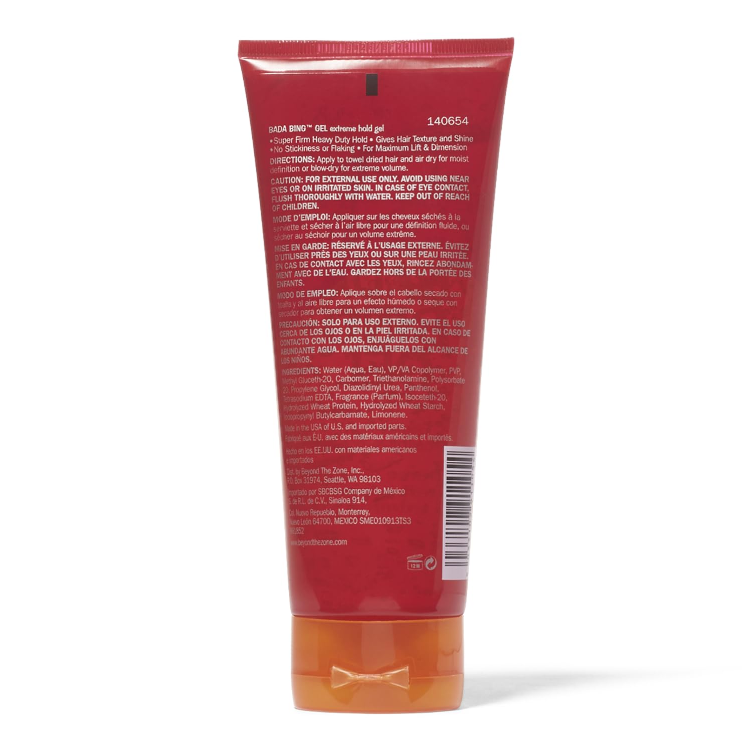 Beyond the Zone Bada Bing Extreme Hold Gel in use applying a firm grip for lasting styles