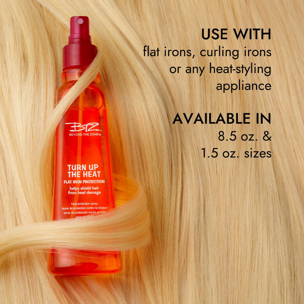 Beyond The Zone Turn Up The Heat Protection Spray creates slip for effortless heat styling.
