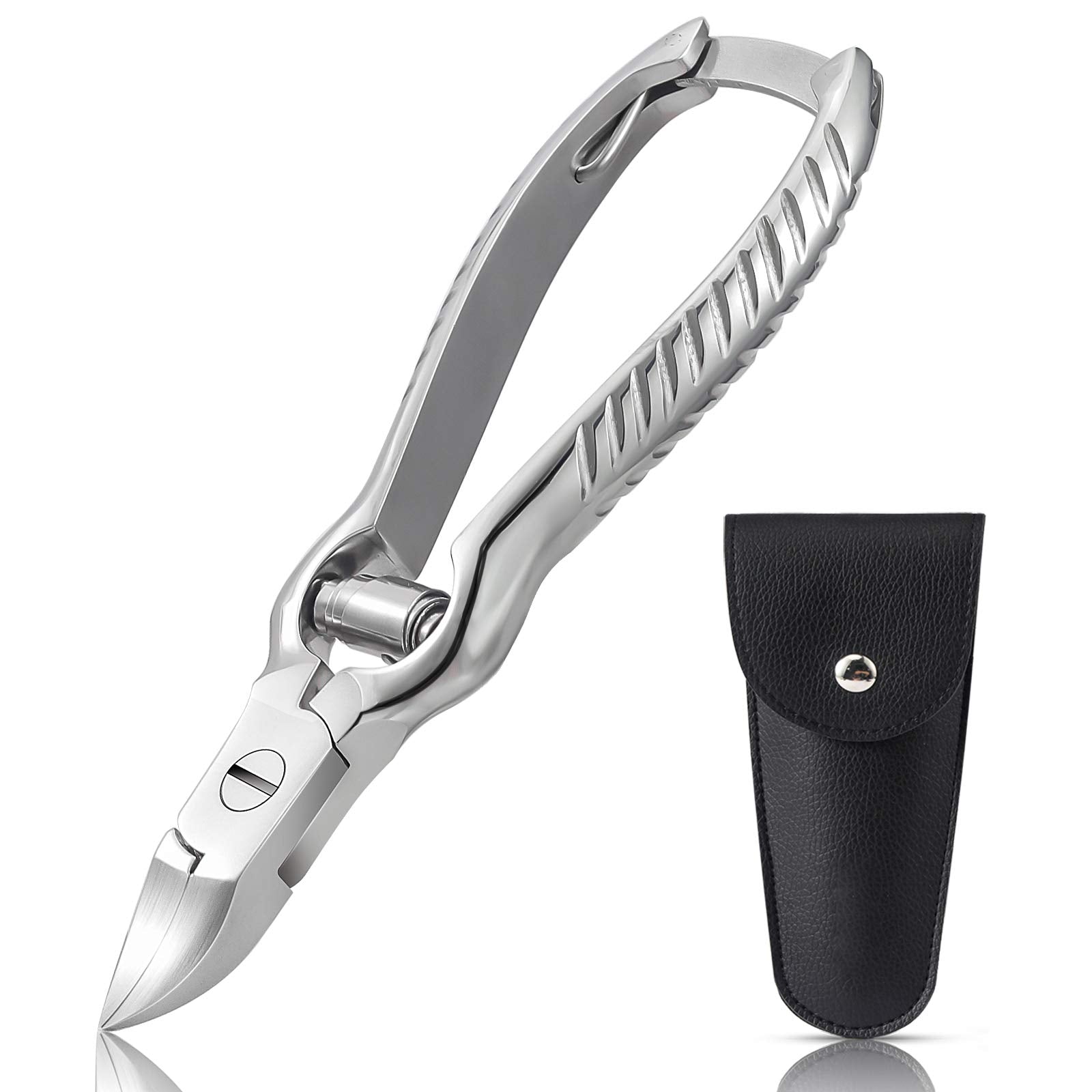 BEZOX heavy-duty toenail clippers in silver for thick nails and precision.