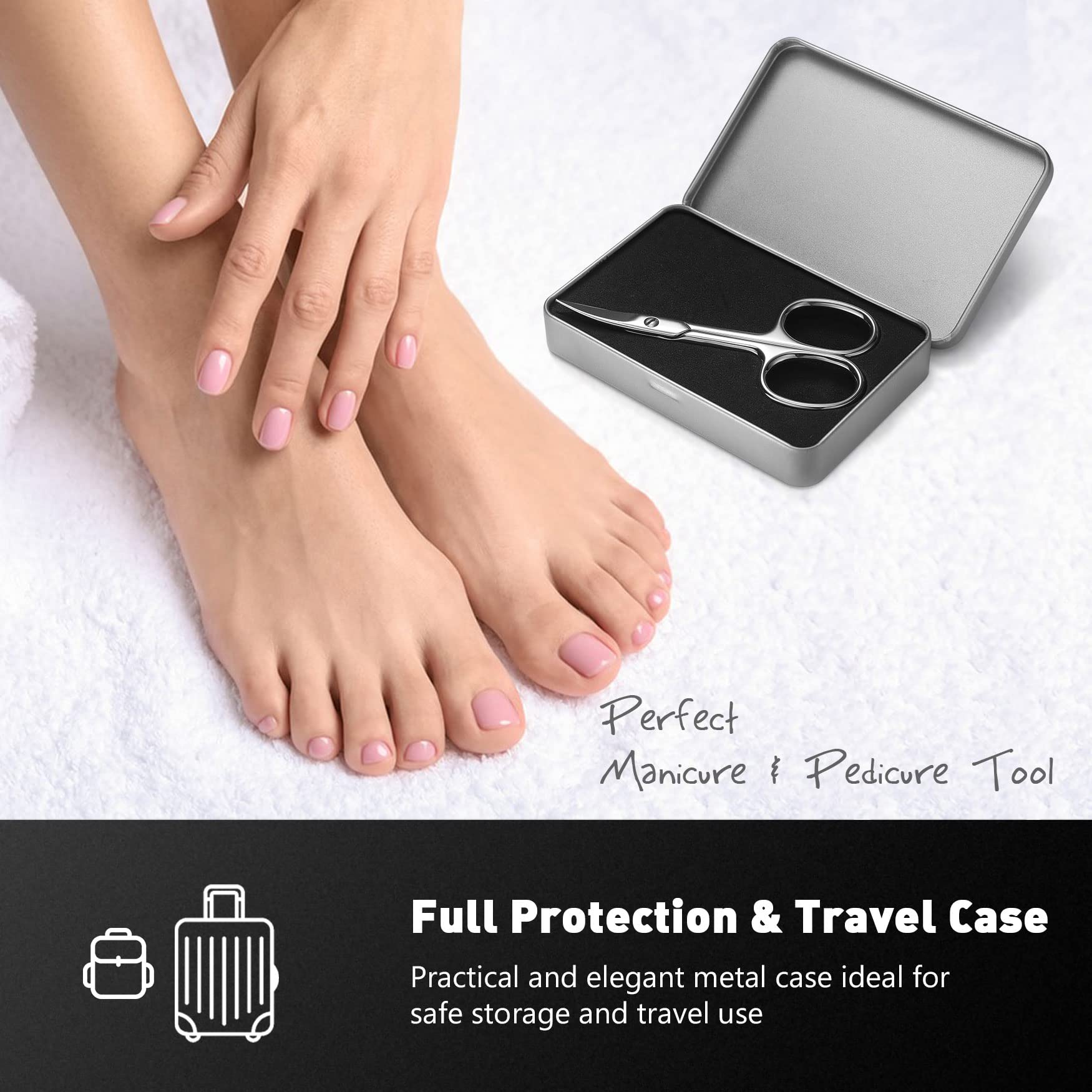 BEZOX Nail Scissors travel-friendly design fits in bags and purses