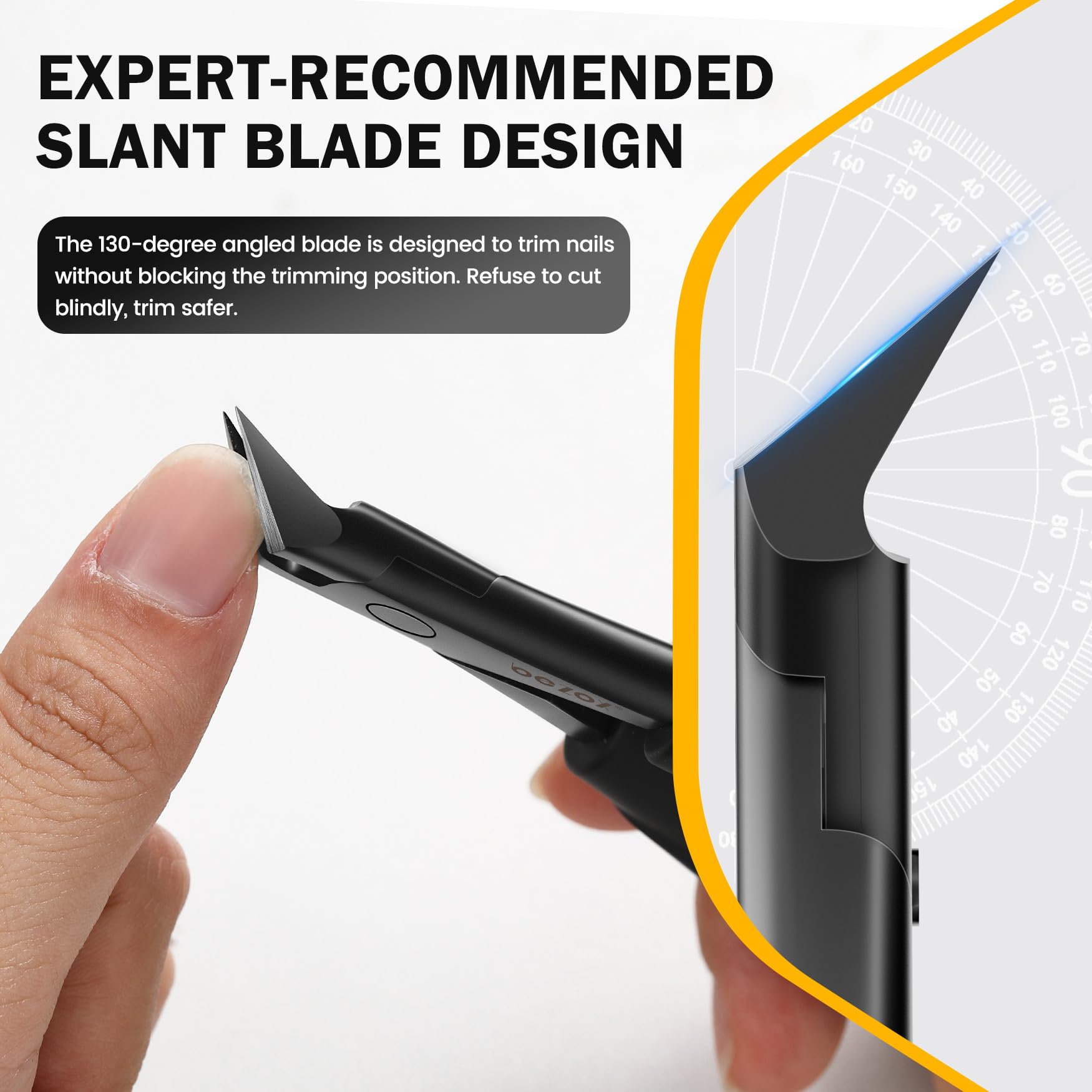 BEZOX soft silicone-wrapped handle offers secure grip during mani-pedi sessions.