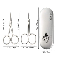 BEZOX straight blade scissors deliver precise facial hair trimming.