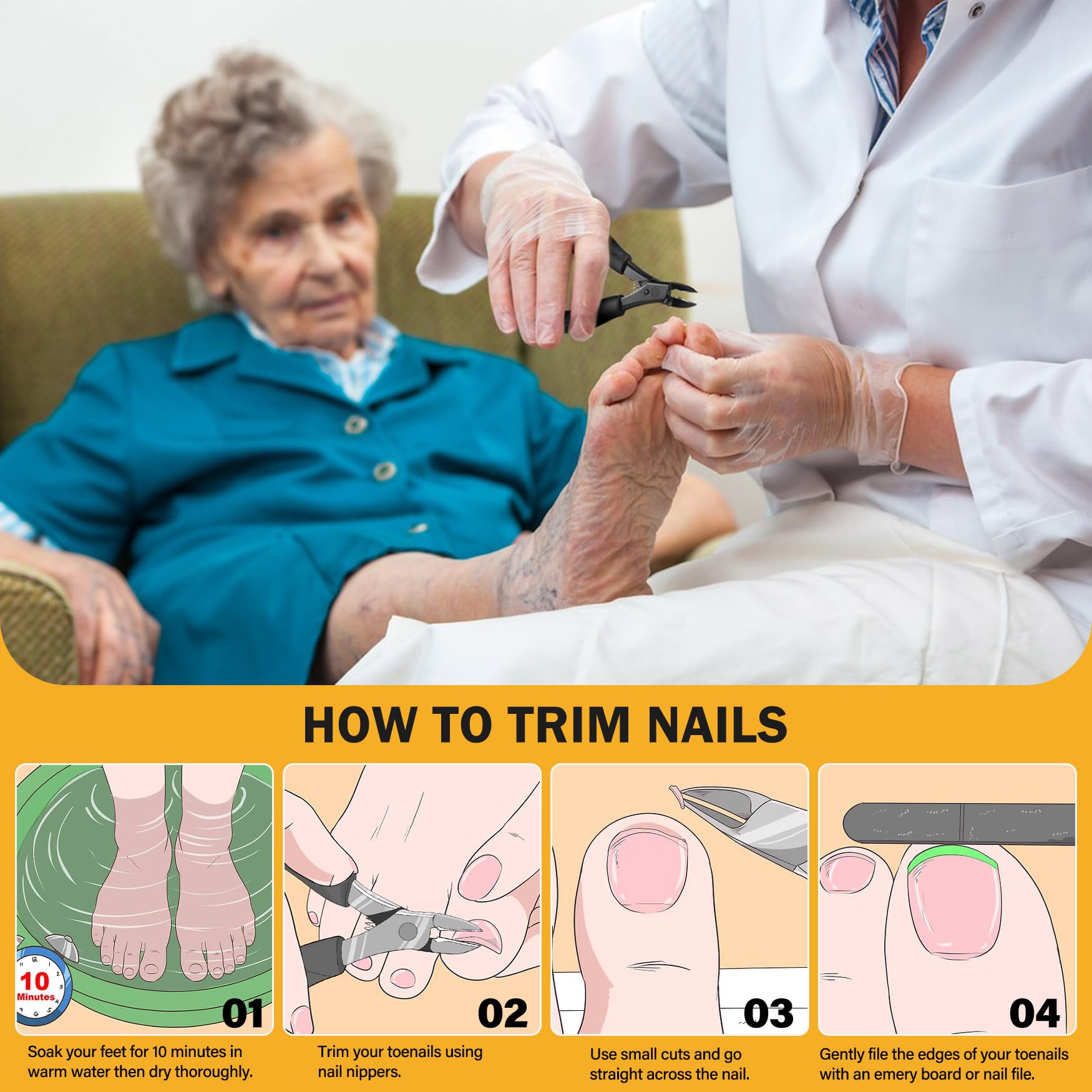 BEZOX toe-nail-clippers-long-jaws reach into thick nail grooves