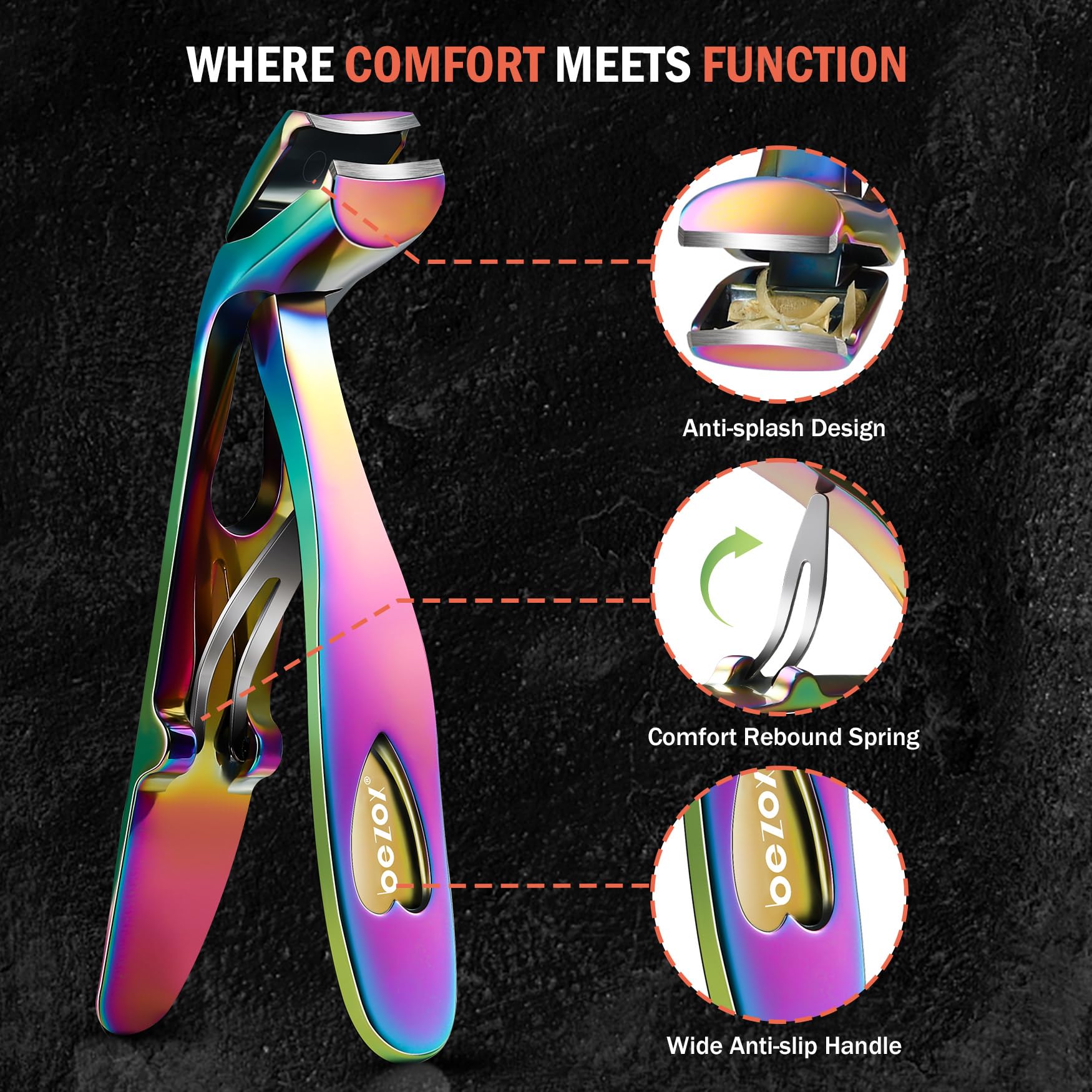 BEZOX clipper catcher anti-splash shown catching clippings for cleaner grooming