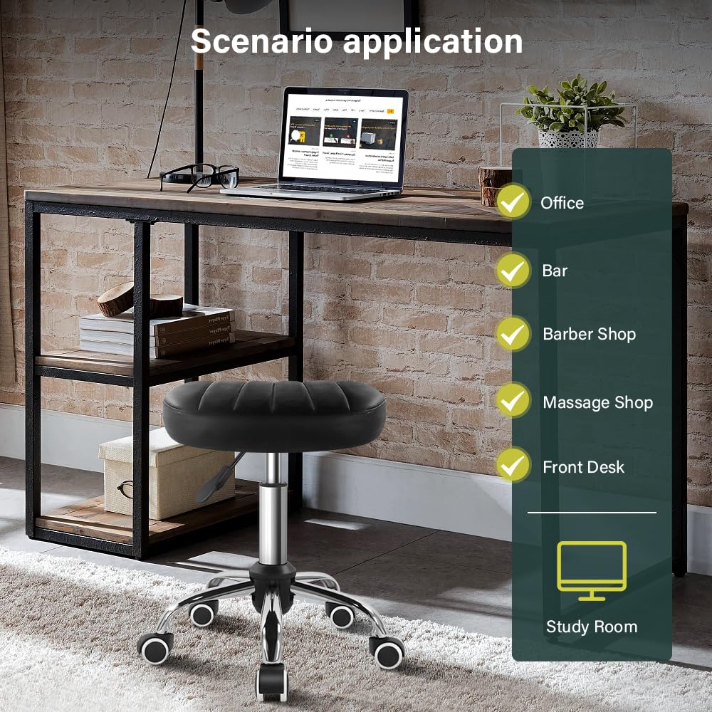 BFTOU 360-degree swivel stool with five wheels for smooth spa and work tasks