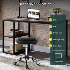 BFTOU 360-degree swivel stool with five wheels for smooth spa and work tasks