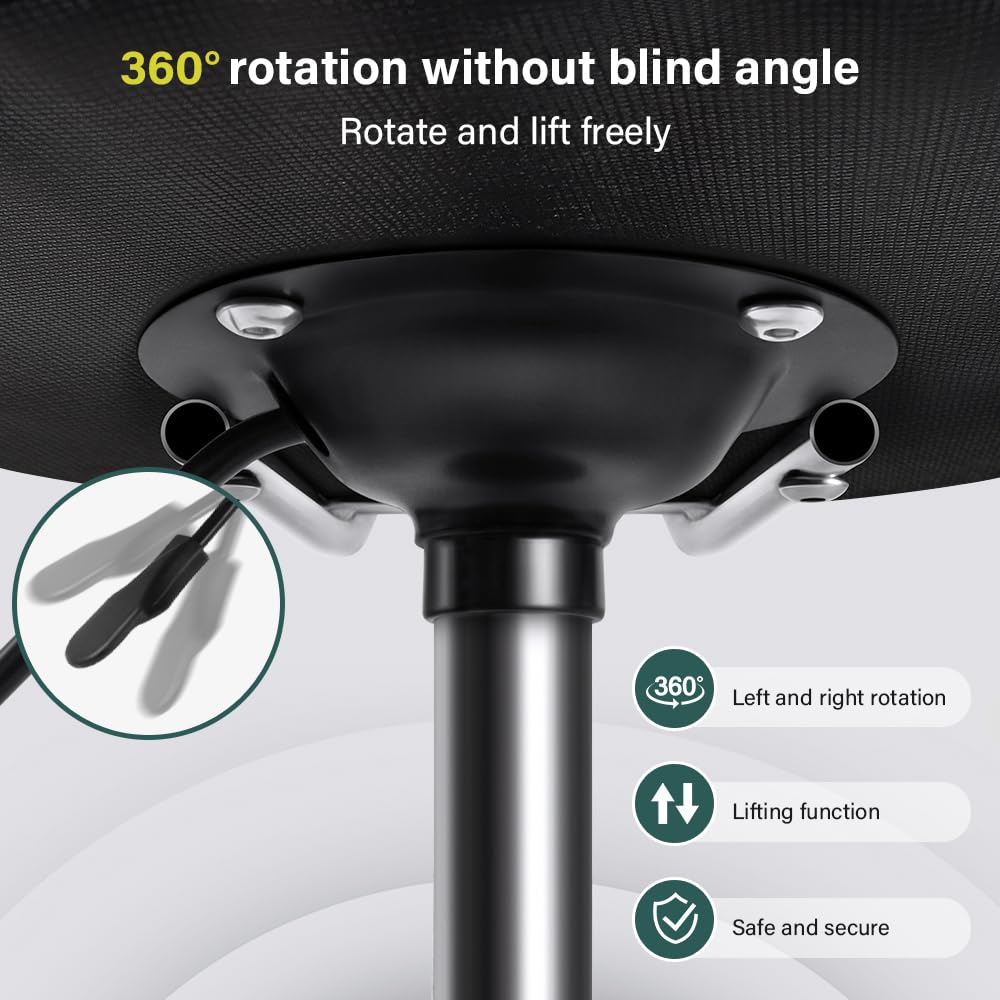 BFTOU 360-degree swivel with five wheels supports versatile movement around the workspace.