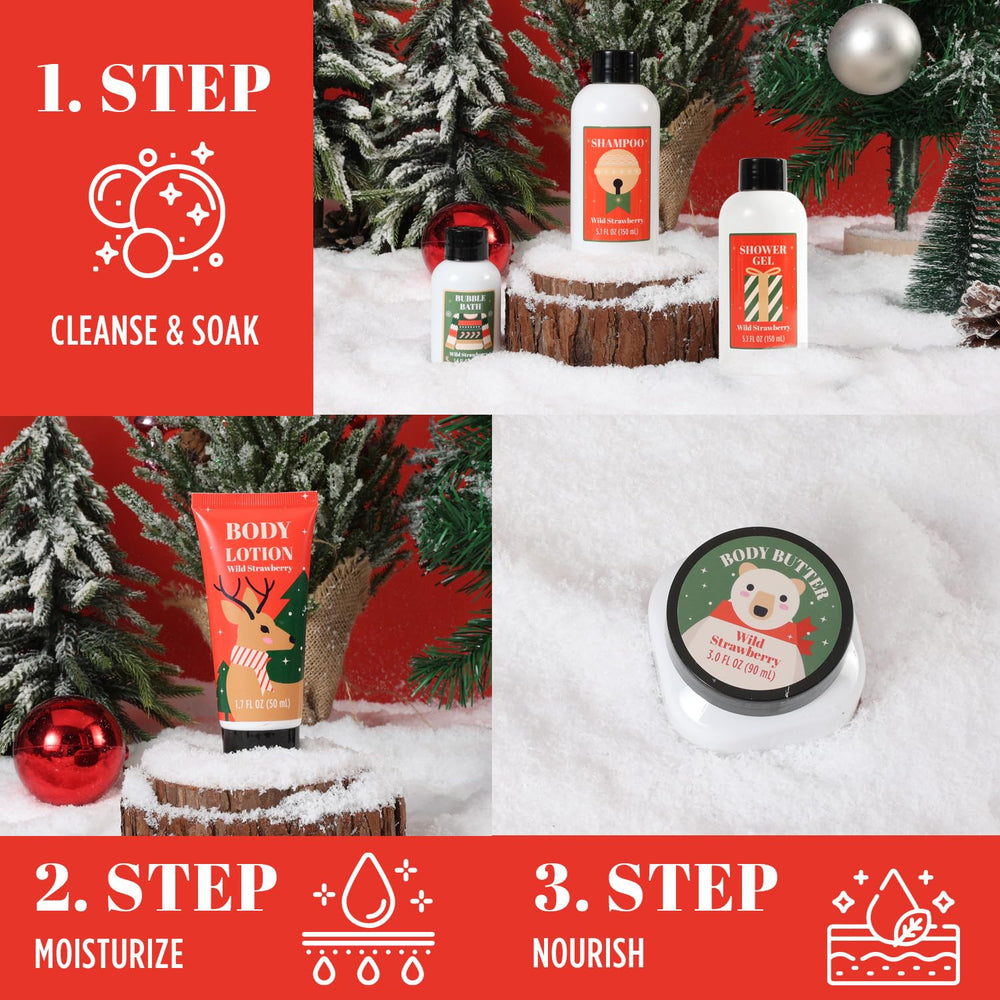 BFFLOVE bubble bath bottle suggests creamy bubbles for a relaxing mini soak.