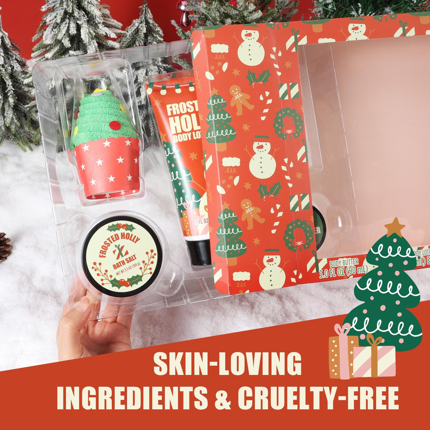 BFFLOVE tree-shaped towel festive touch for holiday self-care