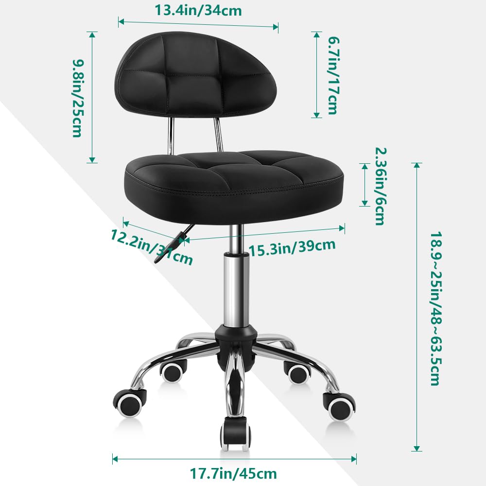BFTOU swivel stool with wheel base demonstrating easy mobility
