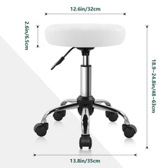 BFTOU white classic swivel stool side view highlighting compact footprint for tight spaces