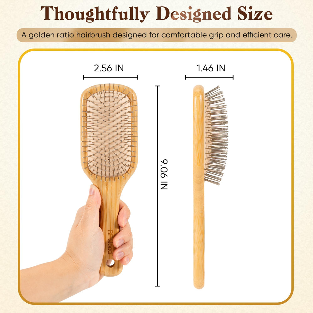 BFWood bamboo hair brush gift-ready packaging, a thoughtful present for brushing routines.