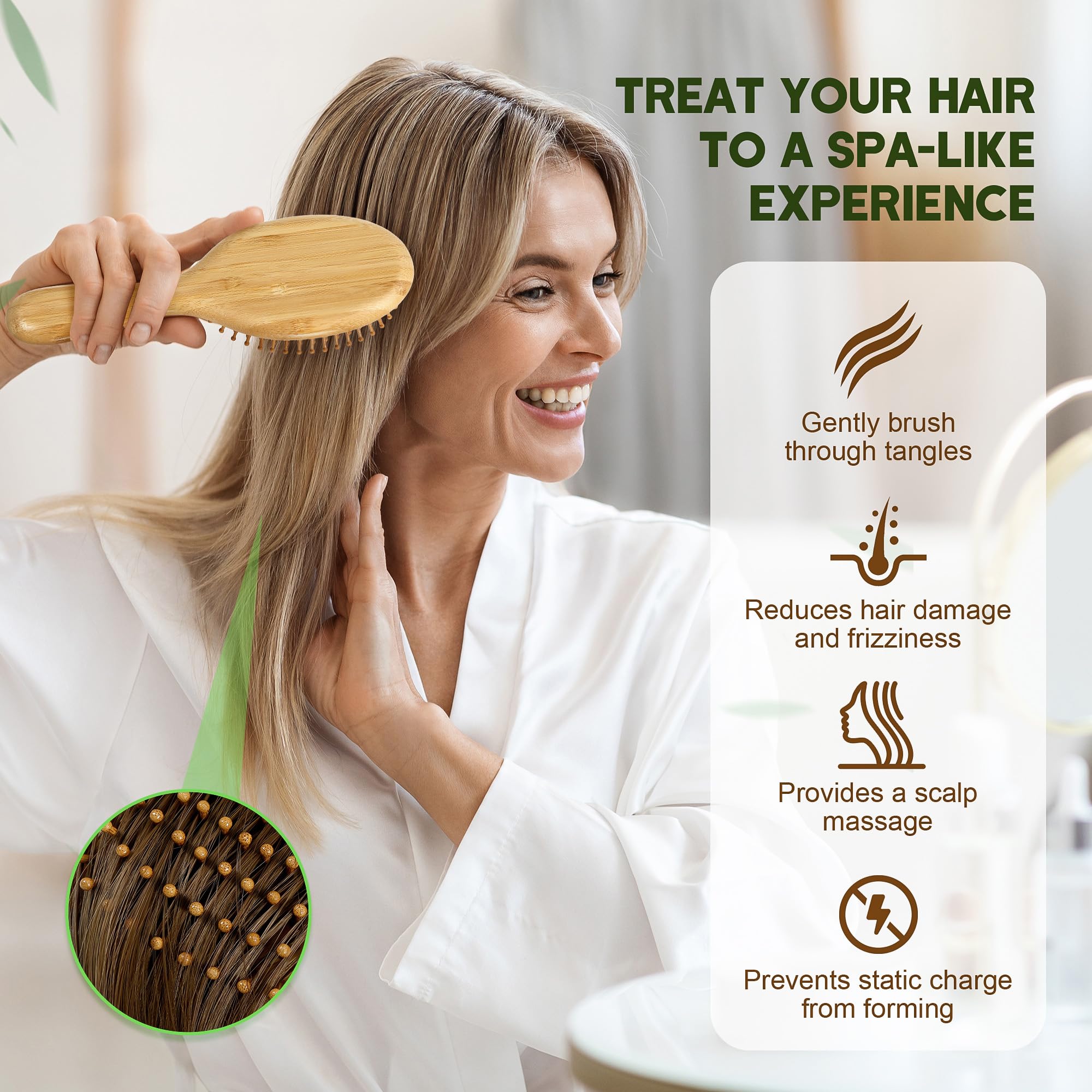 BFWood travel-ready mini brush for on-the-go touch-ups and compact grooming.
