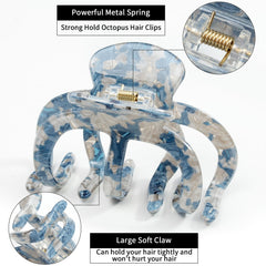 Bgffuy octopus hair clip multicolor pack showing three colors for versatile styling