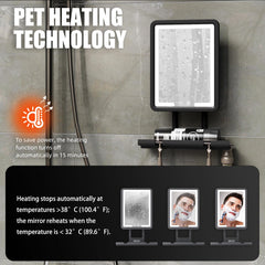 BGick lighted anti fog shower mirror three color LED lighting options