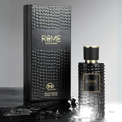 Bharara Rome Pour Homme base with cedarwood and vetiver delivers lasting masculine finish.
