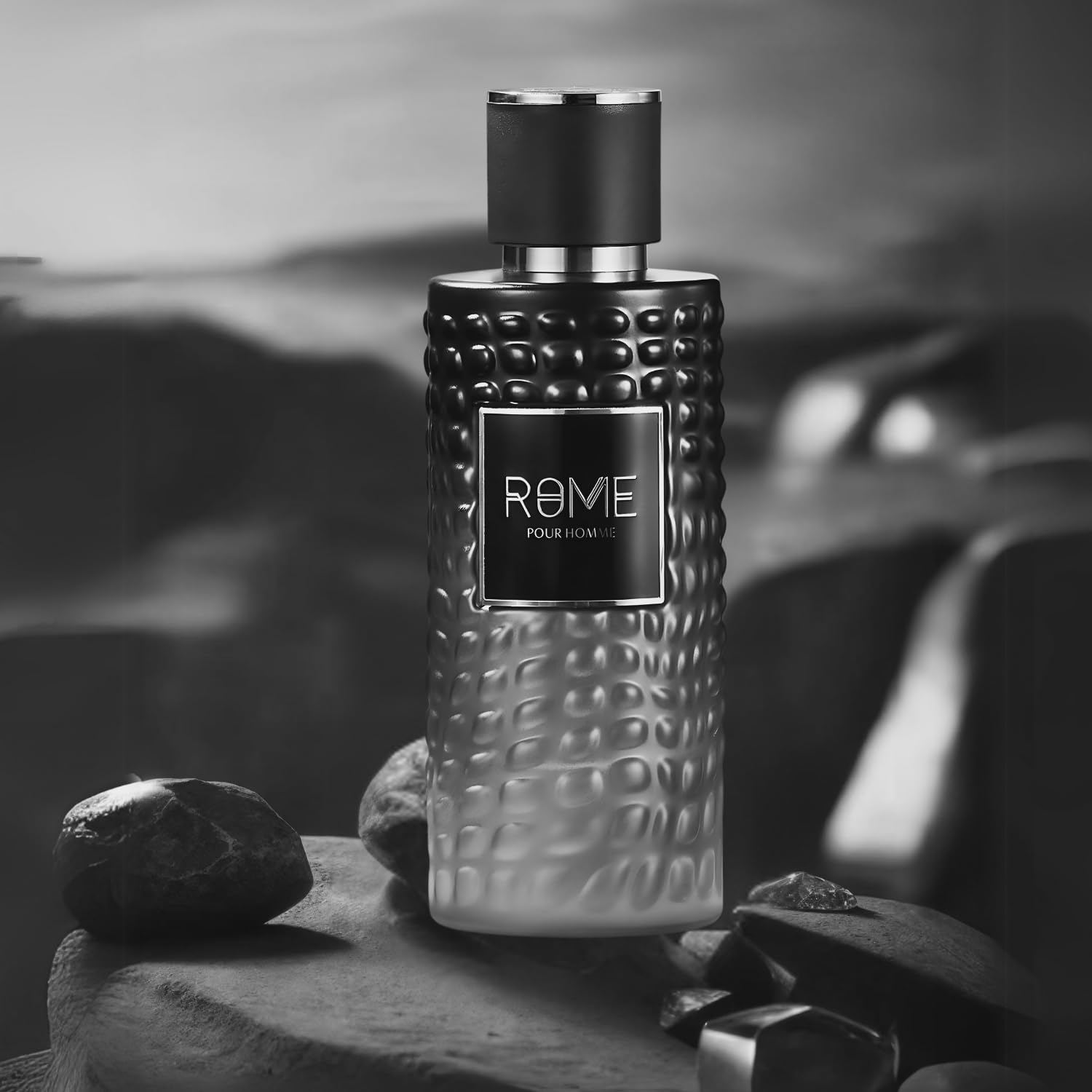 Bharara Rome Pour Homme bottle highlights premium presentation for gifting or personal luxury.