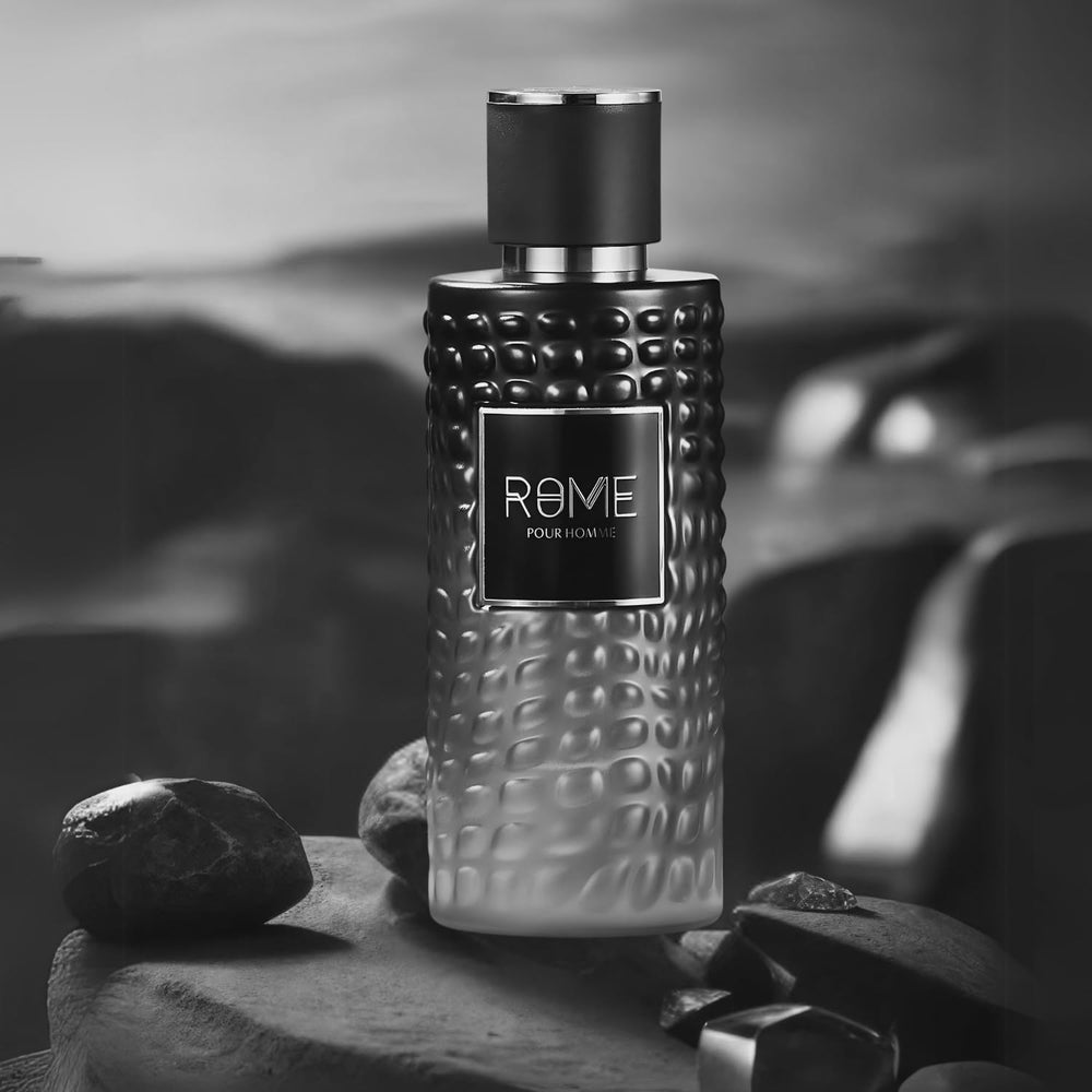 Bharara Rome Pour Homme bottle highlights premium presentation for gifting or personal luxury.