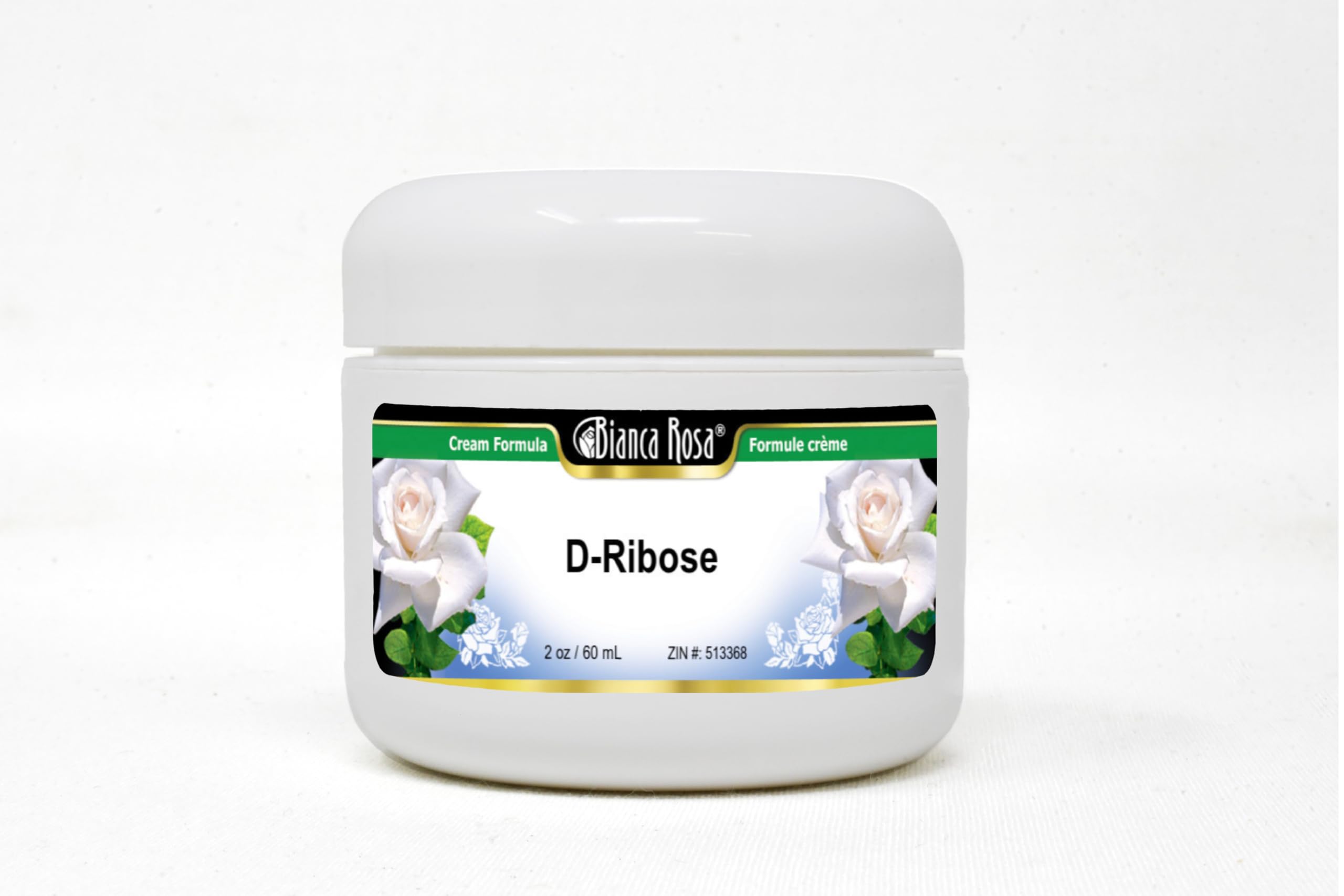 Bianca Rosa D-Ribose Cream 2oz tube close-up showing compact packaging for daily hydration