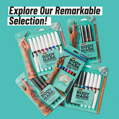 BIC BodyMark colors ready for eye-catching skin art before events.