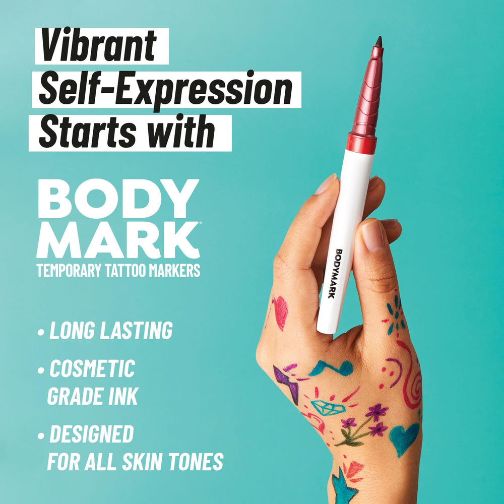 BIC BodyMark water-resistant ink minimizes smudges during wear.