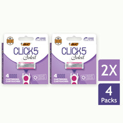 BIC Click 5 Soleil pivot head closeup—contour-following design for a smoother shave.