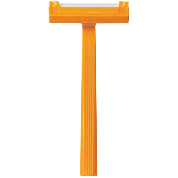 BIC single blade sensitive skin shaver travel-friendly design fits in bags for on-the-go grooming.