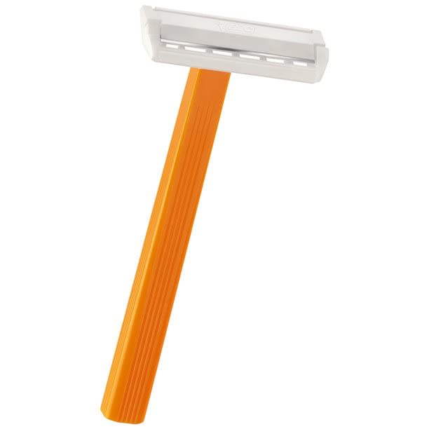 BIC single blade sensitive skin shaver two-pack provides convenient home and travel grooming.
