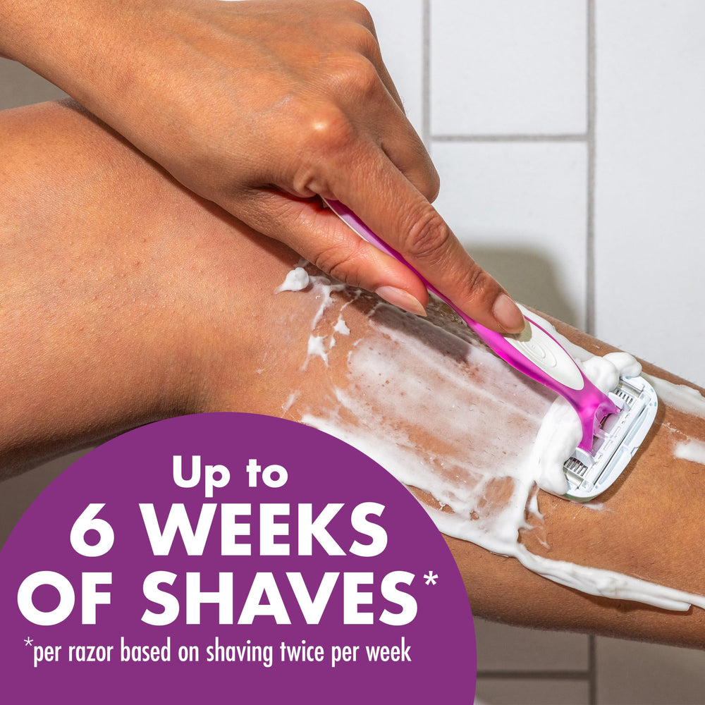BIC Soleil 5 Sensitive razor anti-slip grip for secure wet-use handling.