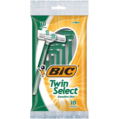 BIC Twin Select razor fits gym bag for quick touch-ups.