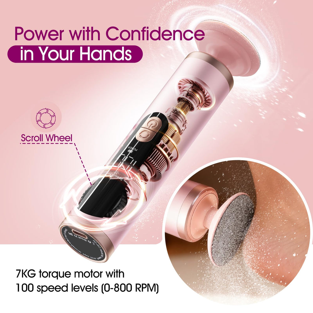 Bicboz electric foot callus remover with secure side grip