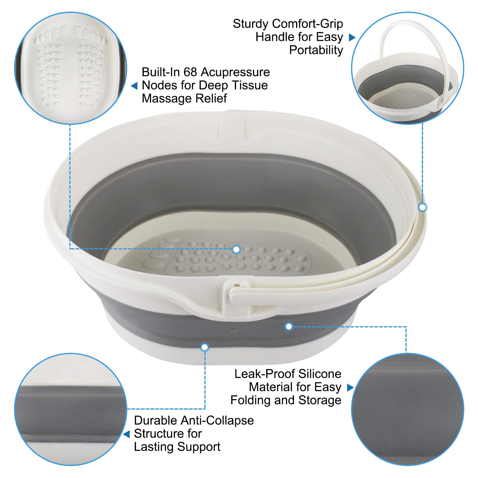 Bidful 12-liter foot bath capacity enables roomy soaks.