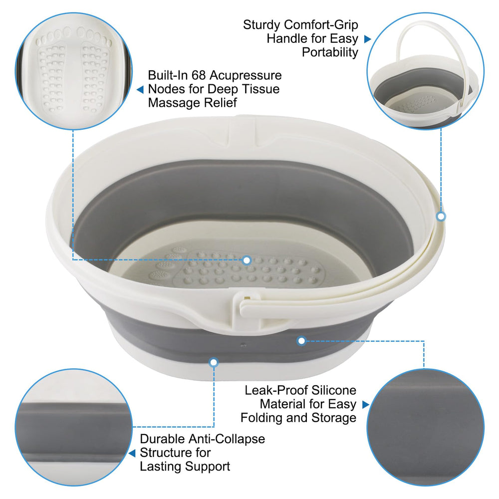 Bidful 12-liter foot bath capacity enables roomy soaks.