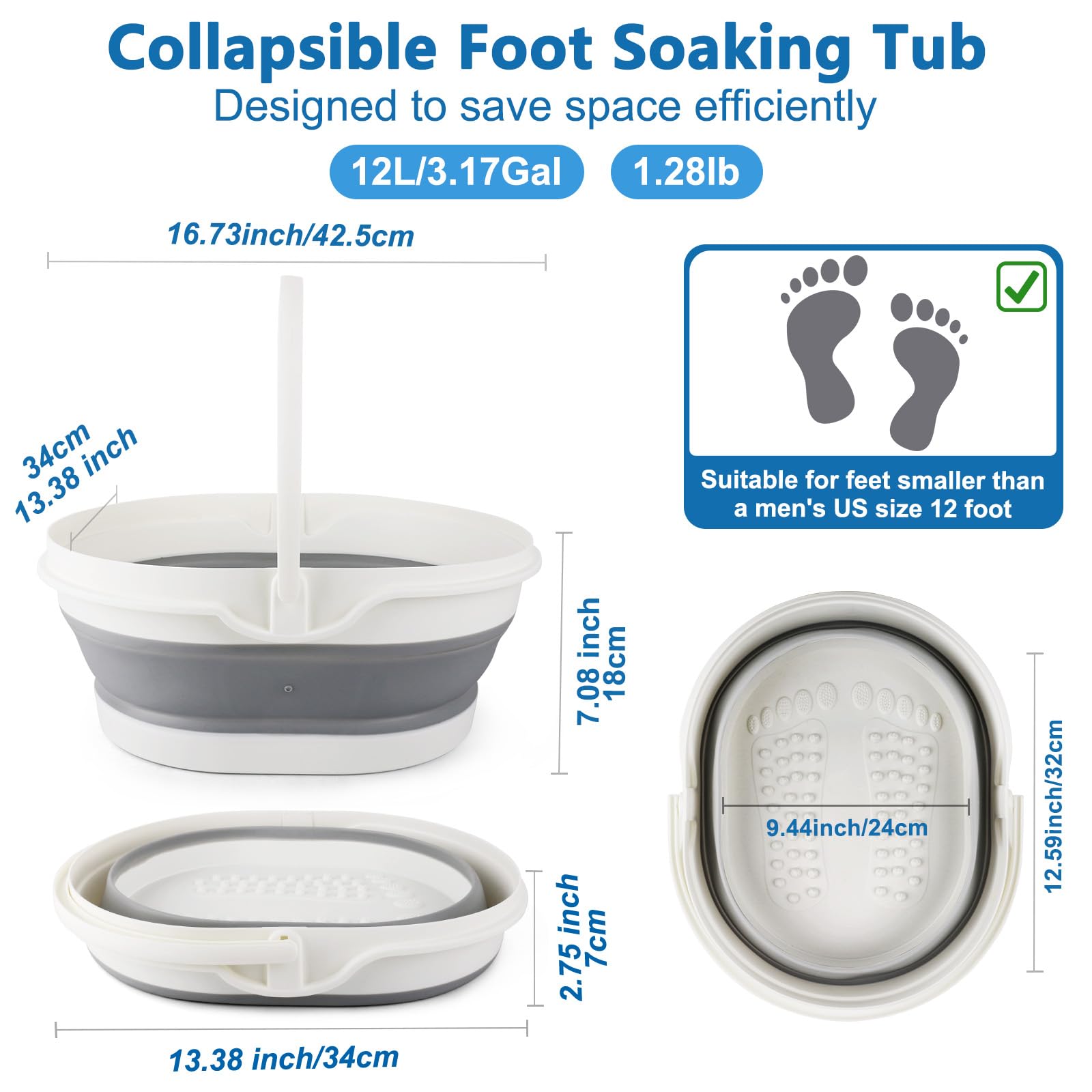 Bidful foot tub folded flat for compact travel storage.