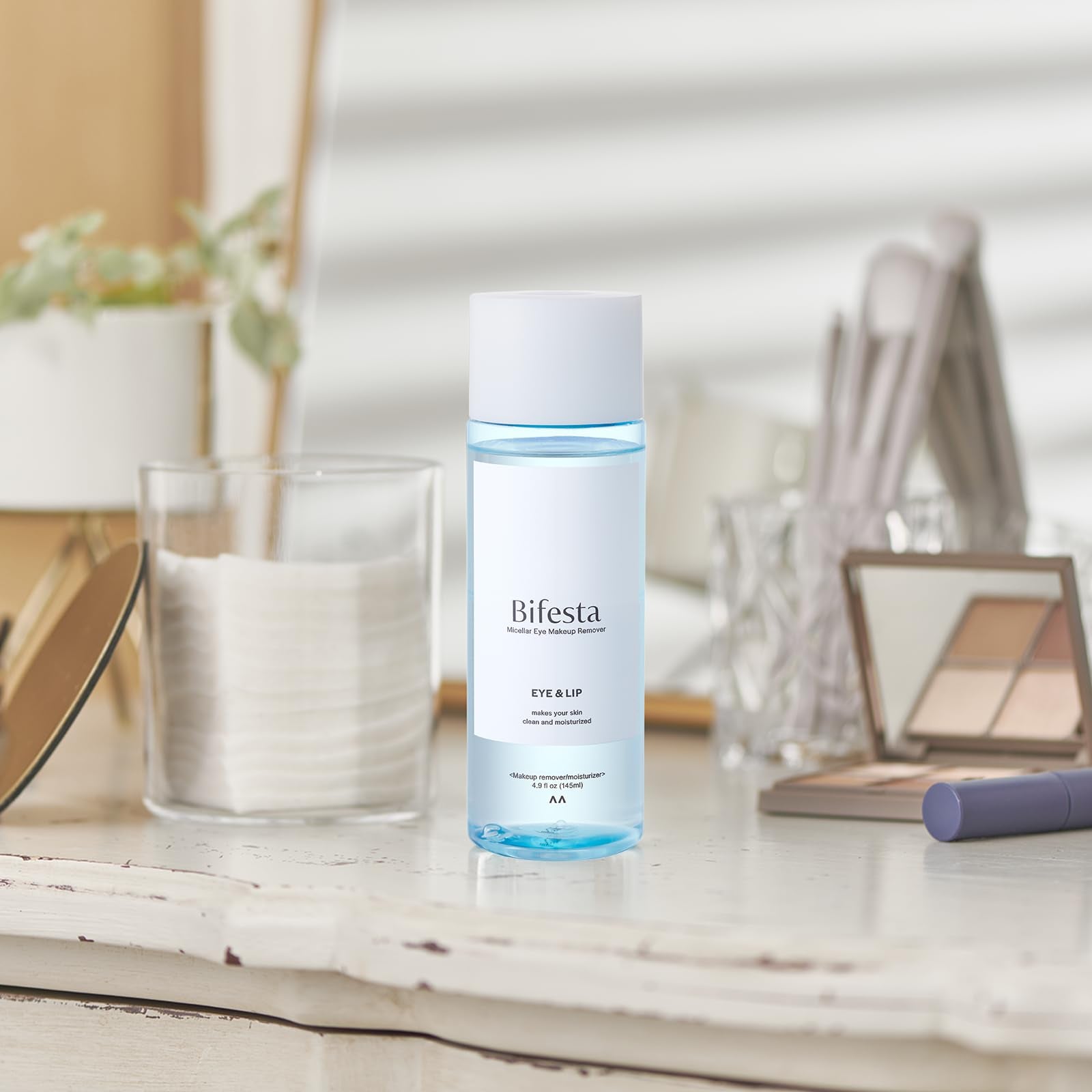 Bifesta Eye & Lip Micellar Remover made-in-japan label signals quality cleansing.