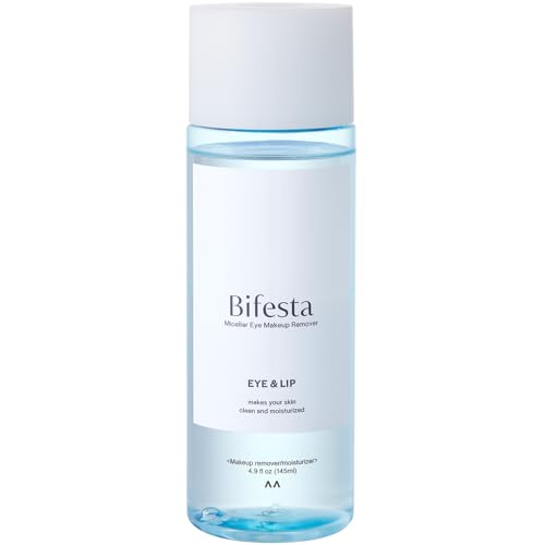 Bifesta Eye & Lip Micellar Remover two-phase shake demonstrates easy preparation for effective makeup removal.