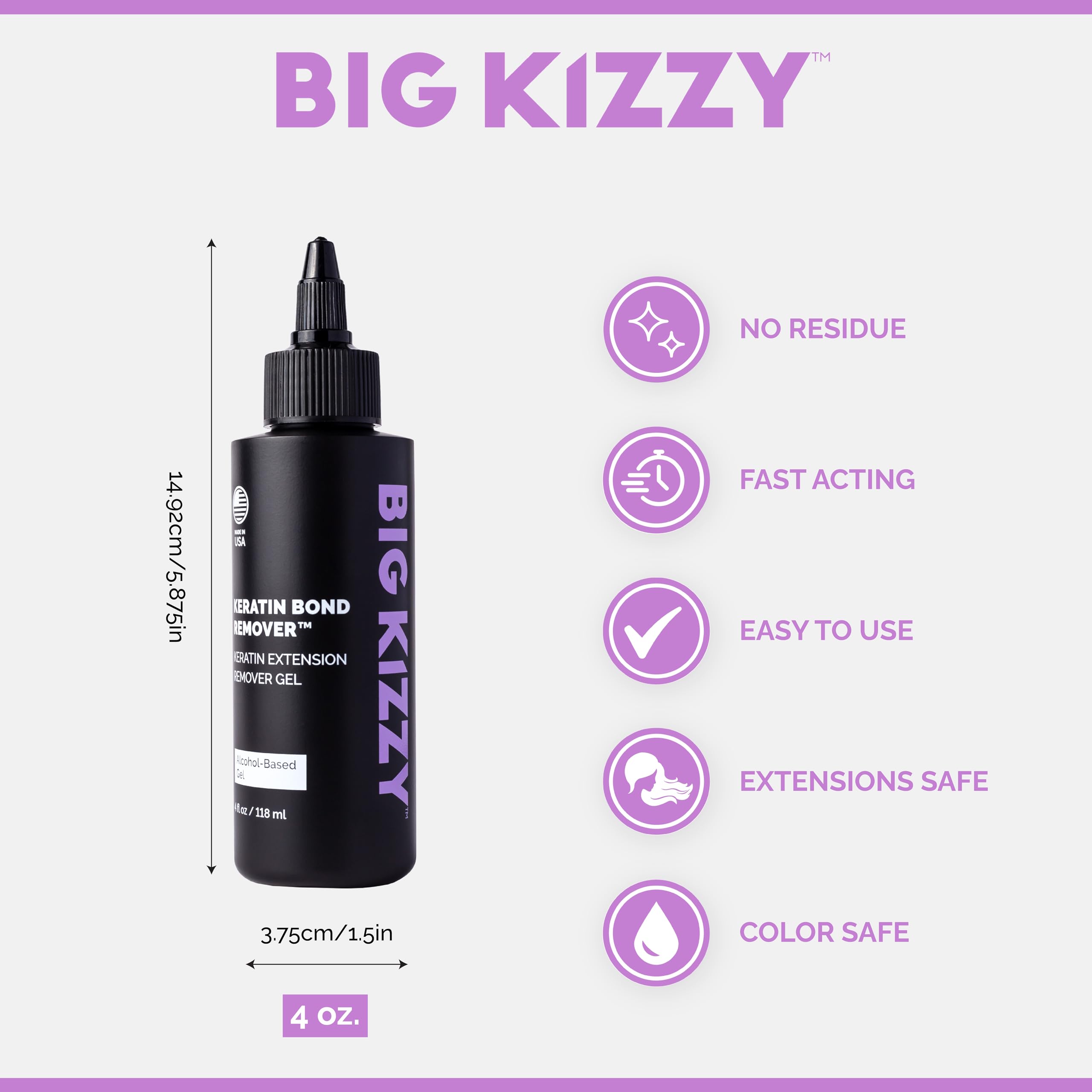 Big Kizzy Keratin Bond Remover being applied to keratin bond for removal.