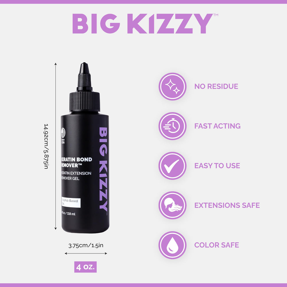Big Kizzy Keratin Bond Remover being applied to keratin bond for removal.