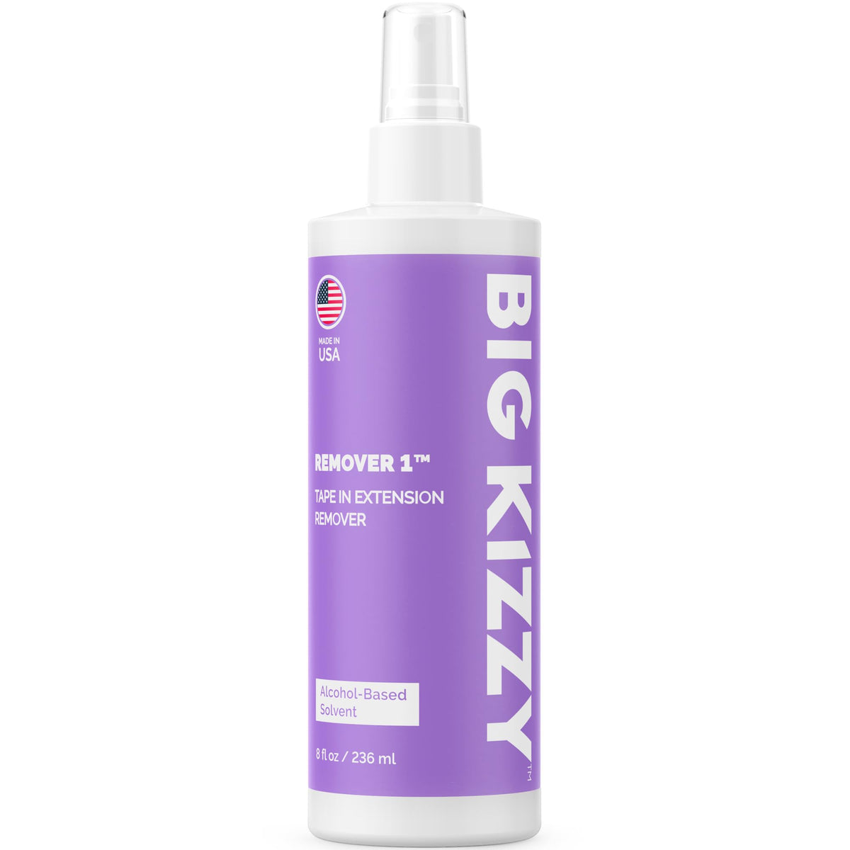 Big Kizzy Remover 1 bottle front view for fast tape-in removal.